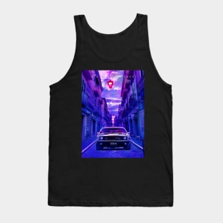 Classic Car in Blue City Tank Top